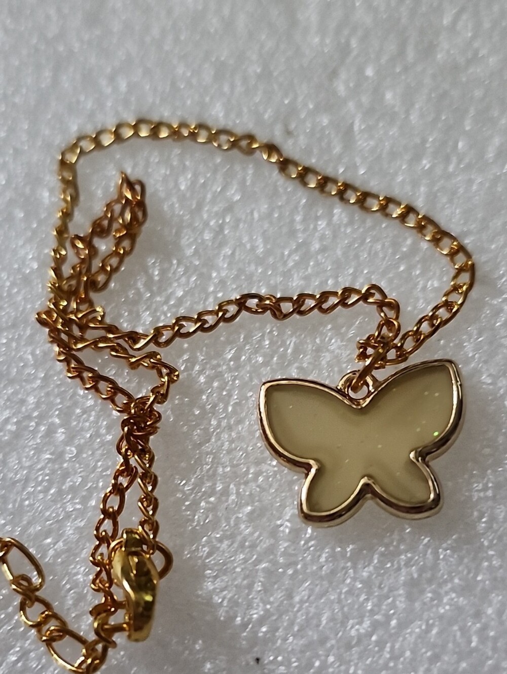Hand Crafted Gold Edged Cream Butterfly Bracelet / Anklet